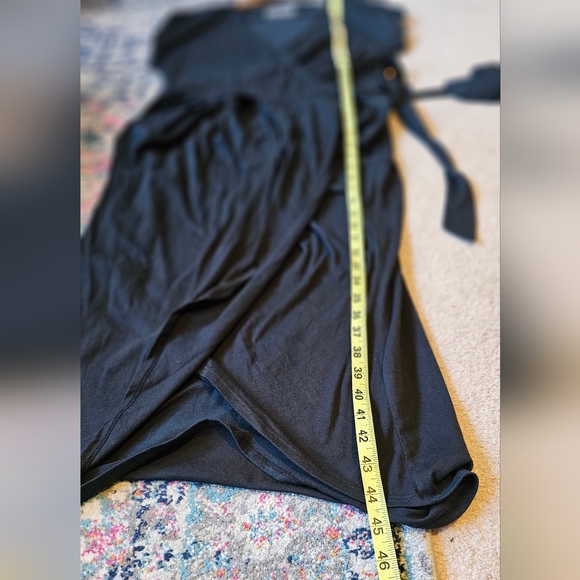 Tonle Lotus Black Wrap Dress Skze Large - Picture 6 of 6